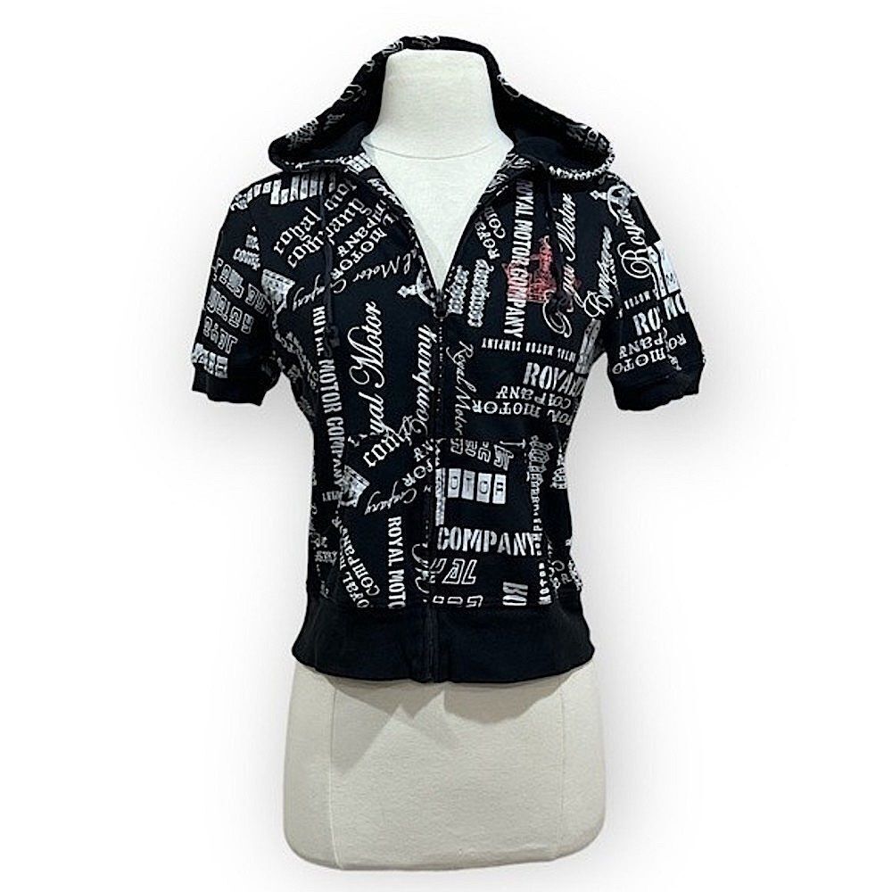 Feathers Royal Motor Company Short Sleeve Full Zip Hoodie Medium - Picture 2 of 16